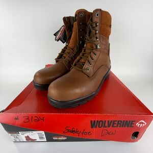 Wolverine Durashocks SR 8 Inch Steel Toe Work Boots Brown Leather W03124 Men 12W